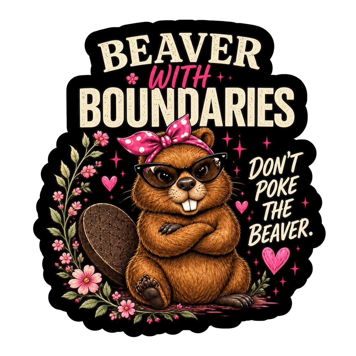 Beaver With Boundaries Sticker