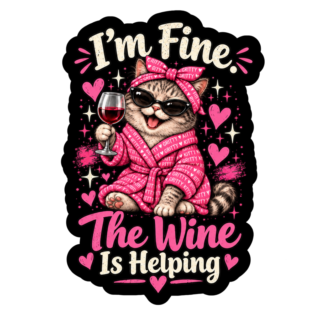 The Wine Is Helping Sticker